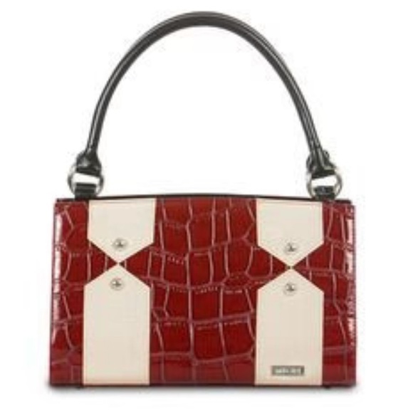 MICHE BAG JESSICA CLASSIC SHELL ONLY RED/WHITE VEGAN LEATHER - Picture 1 of 5